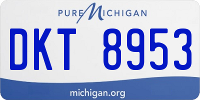 MI license plate DKT8953