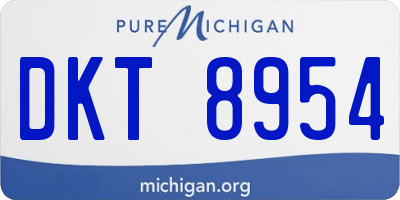 MI license plate DKT8954