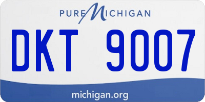 MI license plate DKT9007