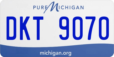 MI license plate DKT9070