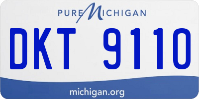 MI license plate DKT9110