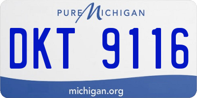 MI license plate DKT9116