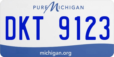MI license plate DKT9123