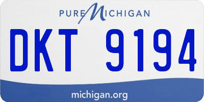 MI license plate DKT9194