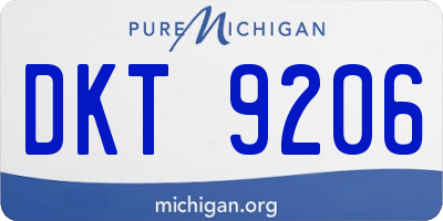 MI license plate DKT9206