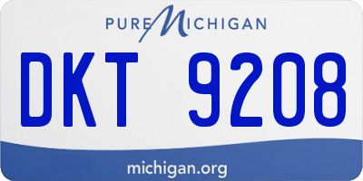 MI license plate DKT9208