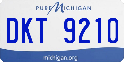 MI license plate DKT9210