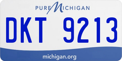 MI license plate DKT9213