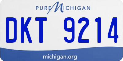 MI license plate DKT9214