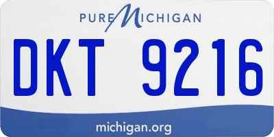 MI license plate DKT9216