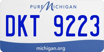 MI license plate DKT9223