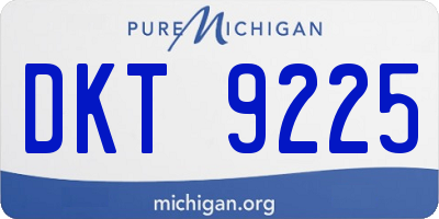 MI license plate DKT9225