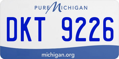 MI license plate DKT9226