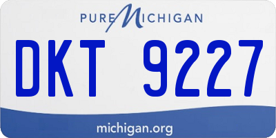MI license plate DKT9227