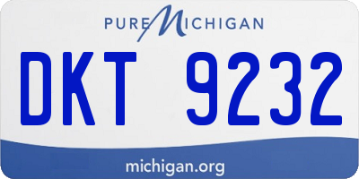 MI license plate DKT9232