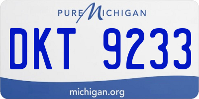MI license plate DKT9233
