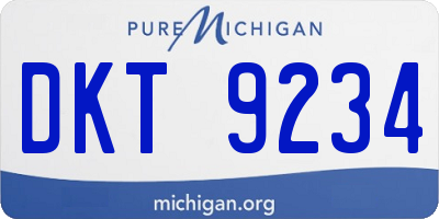 MI license plate DKT9234
