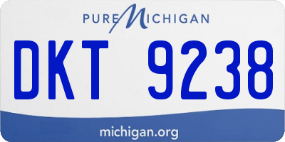 MI license plate DKT9238