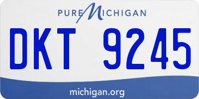 MI license plate DKT9245
