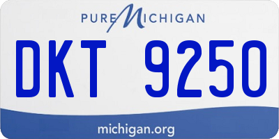 MI license plate DKT9250