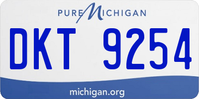 MI license plate DKT9254