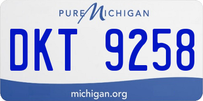 MI license plate DKT9258