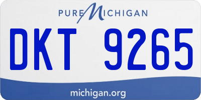 MI license plate DKT9265