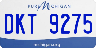 MI license plate DKT9275