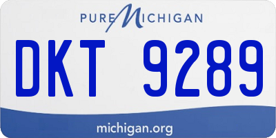 MI license plate DKT9289