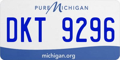 MI license plate DKT9296