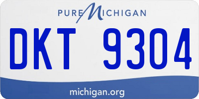 MI license plate DKT9304