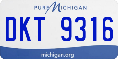 MI license plate DKT9316
