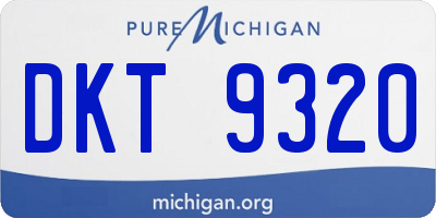MI license plate DKT9320