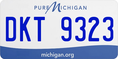 MI license plate DKT9323
