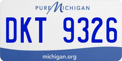 MI license plate DKT9326