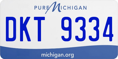 MI license plate DKT9334