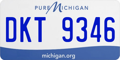 MI license plate DKT9346