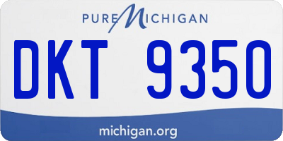 MI license plate DKT9350