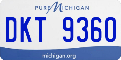 MI license plate DKT9360