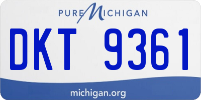 MI license plate DKT9361
