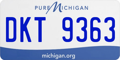 MI license plate DKT9363