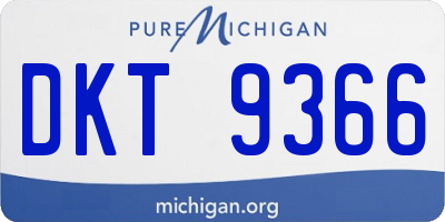 MI license plate DKT9366