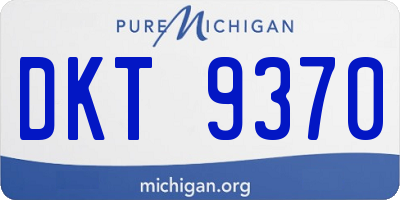 MI license plate DKT9370