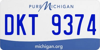 MI license plate DKT9374