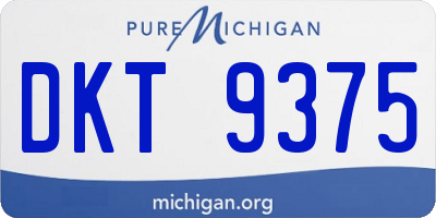 MI license plate DKT9375