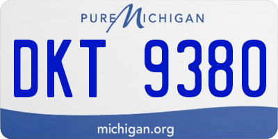 MI license plate DKT9380