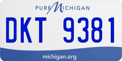MI license plate DKT9381