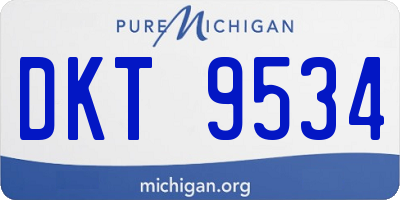 MI license plate DKT9534