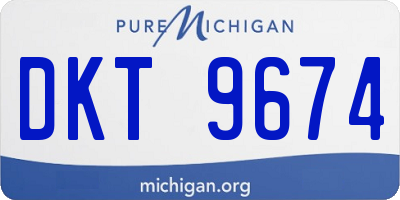 MI license plate DKT9674
