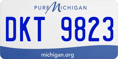 MI license plate DKT9823